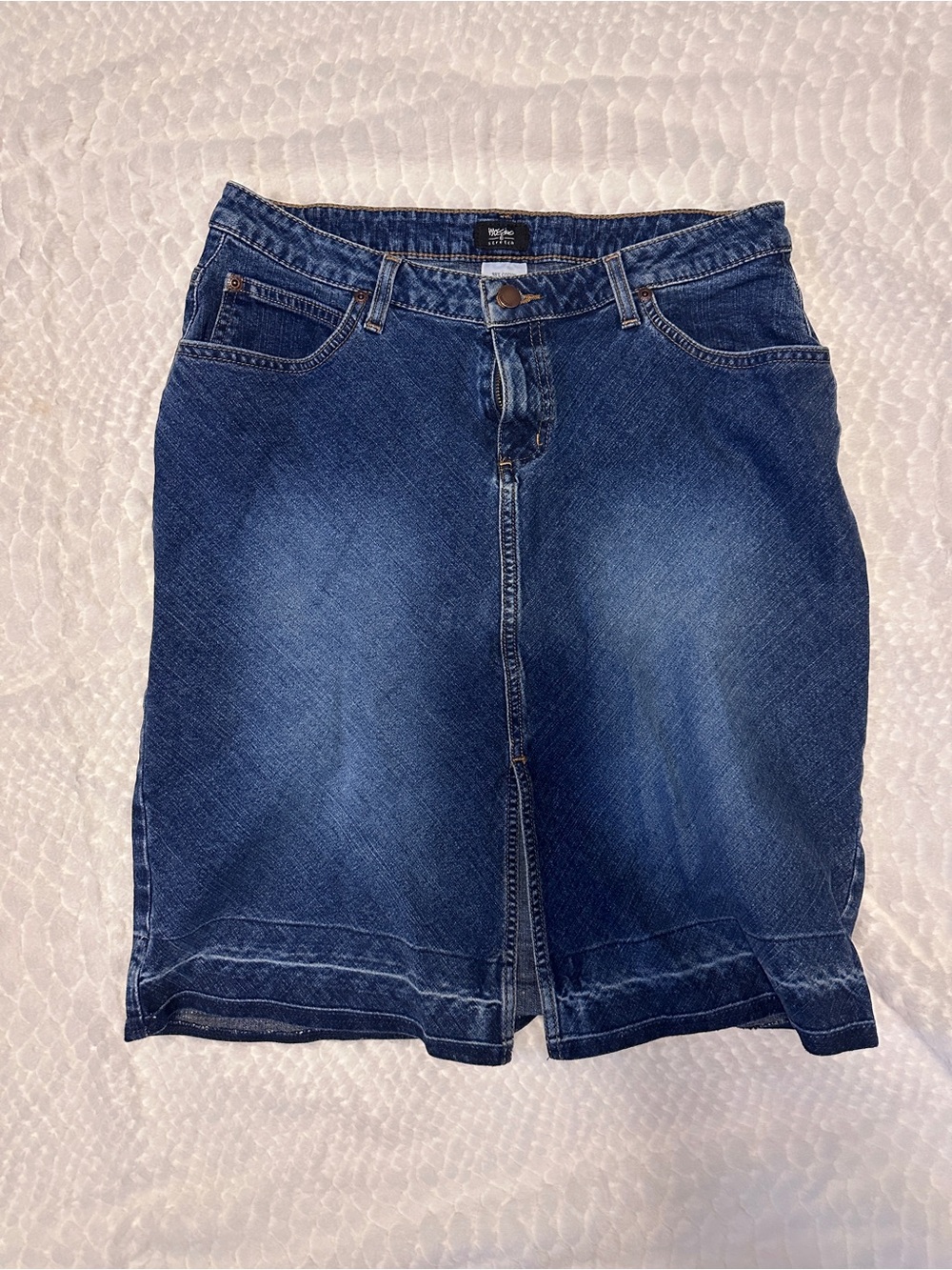 Mossimo Dark Blue Denim Front Slit Women's Skirt